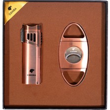 Cohiba Çakmak Kesici Ikili Bronz Puro Seti - TR9108