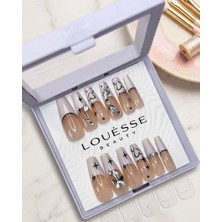 Louesse Beauty Louésse Midnight Muse Takma Tırnak 12’li  Siyah Detaylı Taşlı Gece Stil Nail Set
