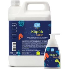 Soop %100 Doğal Köpük Sabun Dinozor 5L&300mL Pudra Kokulu Bitkisel Vegan Hipoalerjenik