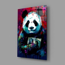 İnsigneart Kitapsever Panda Cam Tablo || Tasarımcı Koleksiyonu
