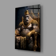 İnsigneart Insigne Art Design Tahtta Maymun Kral Cam Tablo || Tasarımcı Koleksiyonu
