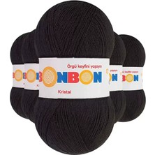 Toyigoo 5 Adet Kristal El Örgü Lif Ipi Siyah 98206 - Bonbon Mudanis TYG-84037RS