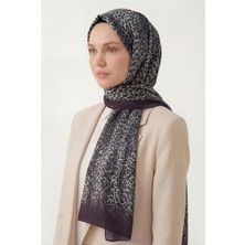 Silk Home Leopar Desen Pamuklu Patlıcan Moru 90X200 Soft Şal