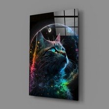 İnsigneart Insigne Art Design Ay Kedisi Cam Tablo || Tasarımcı Koleksiyonu