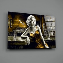 İnsigneart Barda Marilyn Cam Tablo || Tasarımcı Koleksiyonu