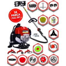 EISENN German 14 Parça Full Set Sparta 950 Scotte Sırt Tipi Çim Ot Çalı Tırpanı Çapa Aparatı-Roket Başlık-Örümcek Başlık-Misina