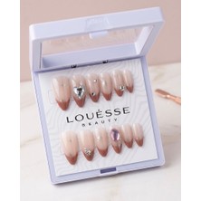 Louesse Beauty Louésse Rose Glow Takma Tırnak Seti 12’li  Taş Detaylı Nude Pembe Geçişli Şık Model