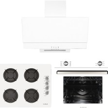 Alveus Arya Beyaz 3'lü Ankastre Set MODF17-GLS640-MFA604 A Enerji Sınıfı Cam Ocak ve Fırın
