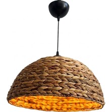 Işıksan Aydınlatma Lima Organik El Örmesi Avize - Muz Ağacı Lifli Modern Sarkıt 40 cm E27 Duy