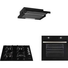 Alveus Black Style 604 3'lü Ankastre Set Siyah Renk A Enerji Sınıfı Modern Mutfak Uyumlu (GLS 640 + MFA 604 + F5 ECR)