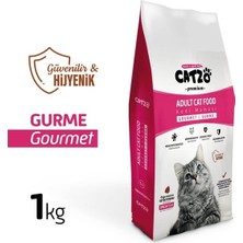 Catzo Premium Gourmet Renkli Taneli Yetişkin Kedi Maması 1 kg Beyaz Et Tatlı Besleyici İçerik