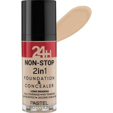 Pastel Profashion 24H Non-Stop 2in1 Fondöten ve Kapatıcı 601 Cool Uzun Süre Kalıcı Pürüzsüz Bitiriş