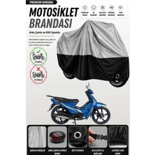Cemku Double Gri Üst - Siyah Alt, Arka Çanta Uyumlu Arora Ar 50-50 Kasırg.a Motosiklet Brandası