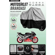 Cemku Double Gri Üst - Siyah Alt, Arka Çanta Uyumlu Aprilia Rsv 1000 R Motosiklet Brandası