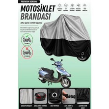 Cemku Double Gri Üst - Siyah Alt, Arka Çanta Uyumlu Arora Ar 100-7 Special Alfa Motosiklet Brandası