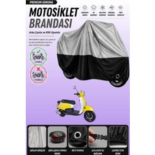 Cemku Double Gri Üst - Siyah Alt, Arka Çanta Uyumlu Arora Dazzle 125 Motosiklet Brandası