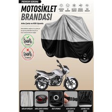 Cemku Double Gri Üst - Siyah Alt, Arka Çanta Uyumlu Bajaj Discover 125 St Motosiklet Brandası