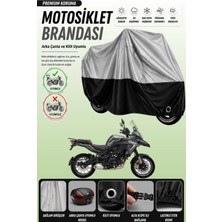 Cemku Double Gri Üst - Siyah Alt, Arka Çanta Uyumlu Benelli Trk 502 Motosiklet Brandası