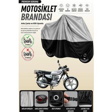 Cemku Double Gri Üst - Siyah Alt, Arka Çanta Uyumlu Çelik Motor Classic 125 Motosiklet Brandası
