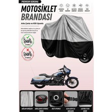 Cemku Double Gri Üst - Siyah Alt, Arka Çanta Uyumlu Harley-Davidson Street Glide St Motosiklet Brandası