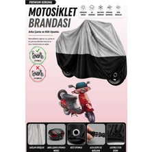 Cemku Double Gri Üst - Siyah Alt, Arka Çanta Uyumlu Honda Kinetic Dx Motosiklet Brandası