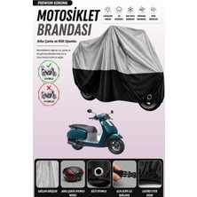 Cemku Double Gri Üst - Siyah Alt, Arka Çanta Uyumlu Honda Spacy 125 Motosiklet Brandası