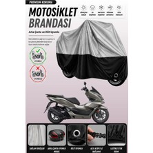Cemku Double Gri Üst - Siyah Alt, Arka Çanta Uyumlu Honda PCX150 Motosiklet Brandası