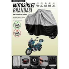 Cemku Double Gri Üst - Siyah Alt, Arka Çanta Uyumlu Kral Motor Arneb 150 Motosiklet Brandası