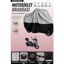 Cemku Double Gri Üst - Siyah Alt, Arka Çanta Uyumlu Kuba Novax 200 Motosiklet Brandası
