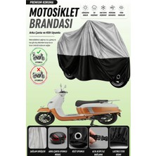 Cemku Double Gri Üst - Siyah Alt, Arka Çanta Uyumlu Mondial 125 Road Boy Motosiklet Brandası