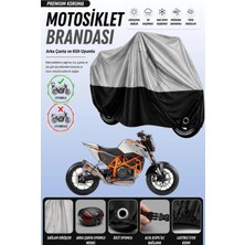 Cemku Double Gri Üst - Siyah Alt, Arka Çanta Uyumlu Ktm 690 Duke R Motosiklet Brandası