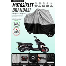 Cemku Double Gri Üst - Siyah Alt, Arka Çanta Uyumlu Motolux Rossi Rs 50 Motosiklet Brandası