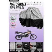 Cemku Double Gri Üst - Siyah Alt, Arka Çanta Uyumlu Mondial X-Treme Moto Cross Motosiklet Brandası