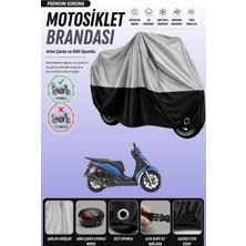 Cemku Double Gri Üst - Siyah Alt, Arka Çanta Uyumlu Piaggio Medley S 150 Motosiklet Brandası