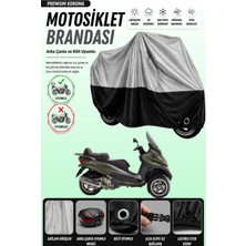 Cemku Double Gri Üst - Siyah Alt, Arka Çanta Uyumlu Piaggio Mp3 500 Motosiklet Brandası