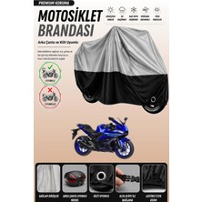 Cemku Double Gri Üst - Siyah Alt, Arka Çanta Uyumlu Yamaha Yzf R3 Motosiklet Brandası