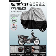 Cemku Double Gri Üst - Siyah Alt, Arka Çanta Uyumlu Yuki G.usto 50 Motosiklet Brandası