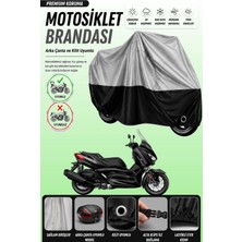 Cemku Double Gri Üst - Siyah Alt, Arka Çanta Uyumlu Yamaha X-Max 400 Iron Max Motosiklet Brandası