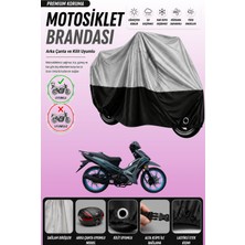 Cemku Double Gri Üst - Siyah Alt, Arka Çanta Uyumlu Yuki Solid 125 Motosiklet Brandası