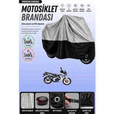 Cemku Double Gri Üst - Siyah Alt, Arka Çanta Uyumlu Yuki Yıldız 100 Motosiklet Brandası