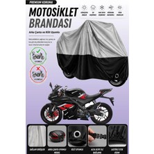 Cemku Double Gri Üst - Siyah Alt, Arka Çanta Uyumlu Yuki YK250-21 R-Samurai Motosiklet Brandası