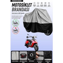 Cemku Double Gri Üst - Siyah Alt, Arka Çanta Uyumlu Yuki Legen.d 50 Motosiklet Brandası