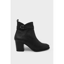 Castle Black Kadın Topuklu Deri Bot Siyah CB86608