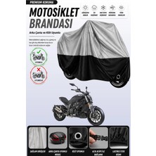 Cemku Double Gri Üst - Siyah Alt, Arka Çanta Uyumlu Benelli 502-C Motosiklet Brandası