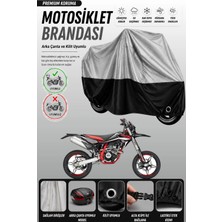 Cemku Double Gri Üst - Siyah Alt, Arka Çanta Uyumlu Beta Rr 4t 125 Motard Motosiklet Brandası