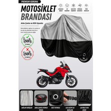 Cemku Double Gri Üst - Siyah Alt, Arka Çanta Uyumlu Ducati Multistrada V2 Motosiklet Brandası