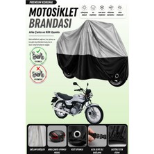 Cemku Double Gri Üst - Siyah Alt, Arka Çanta Uyumlu Honda Cg 125 Motosiklet Brandası