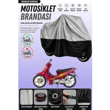 Cemku Double Gri Üst - Siyah Alt, Arka Çanta Uyumlu Kanuni Elite 100 Motosiklet Brandası