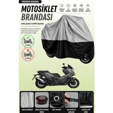 Cemku Double Gri Üst - Siyah Alt, Arka Çanta Uyumlu Honda Adv 350 Motosiklet Brandası
