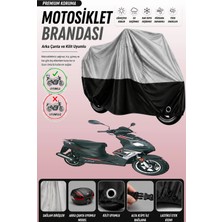 Cemku Double Gri Üst - Siyah Alt, Arka Çanta Uyumlu Kral Motor YB-100T-22 Motosiklet Brandası